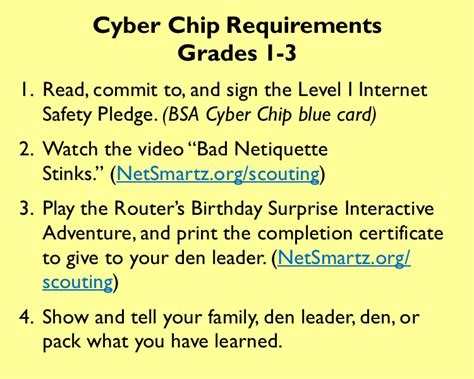 cyber chip grade 5|webelos requirements 2023.